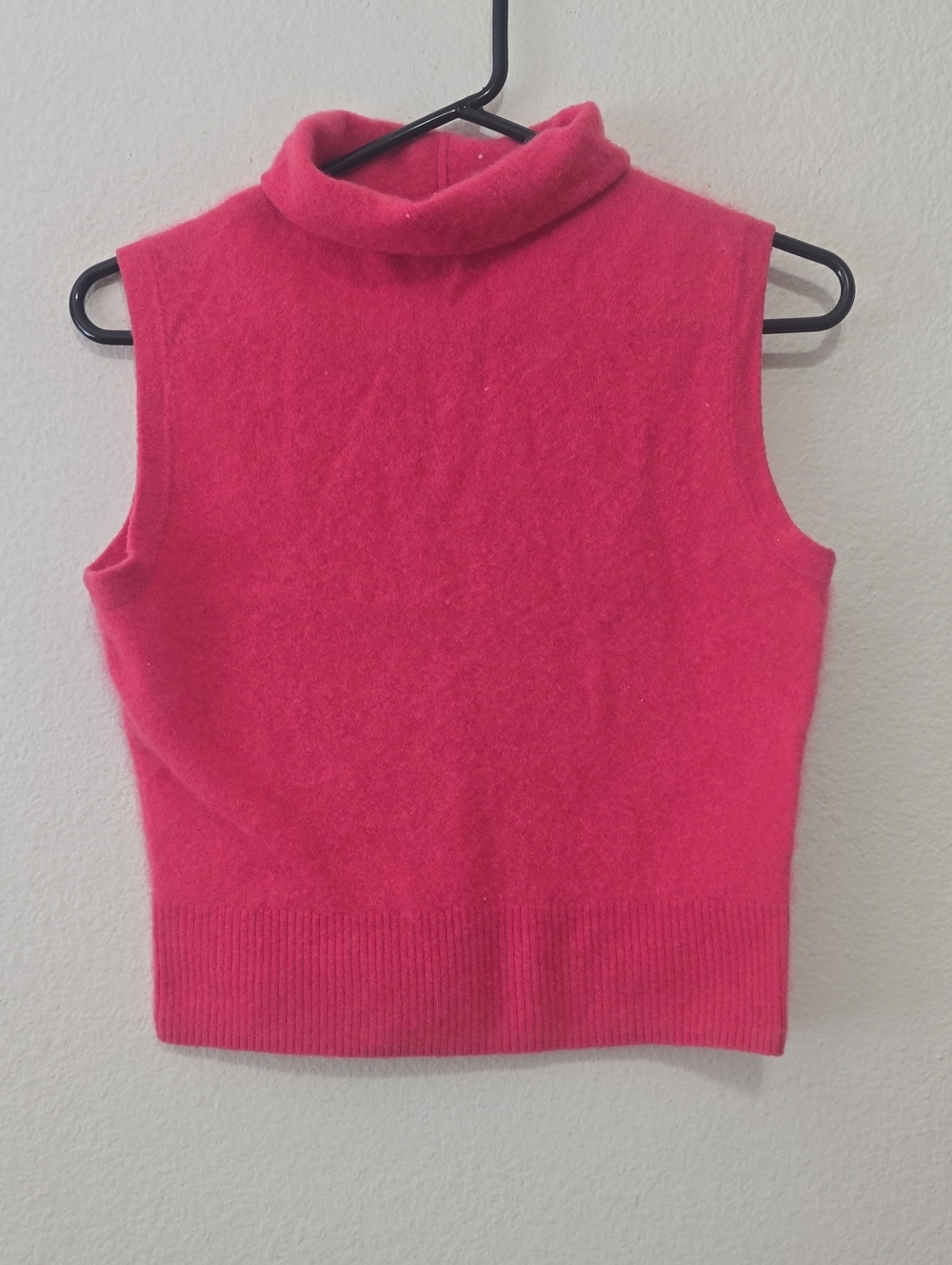 J. Crew Sleeveless Cowl Neck, 100% Cashmere Sweater in Bright Pink S